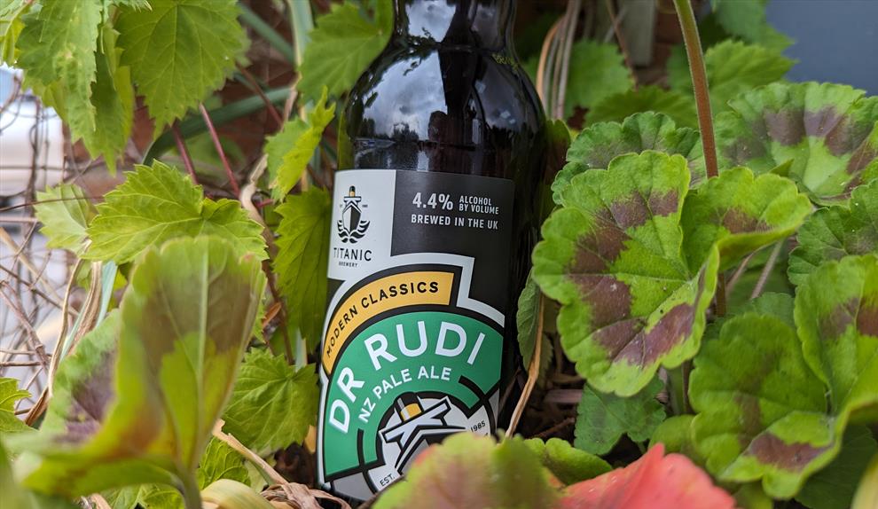 A bottle of Dr Rudi NZ Pale Ale